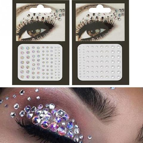 3d Self Adhesive Rhinestones Face Decor Makeup Glitter Sticker Temporary  Tattoo