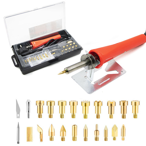 110W 220v 60W wood Burning Soldering Iron Chiseled Tips Blade Burning Tool  Set Woodburning with Manual carving knife carry bag