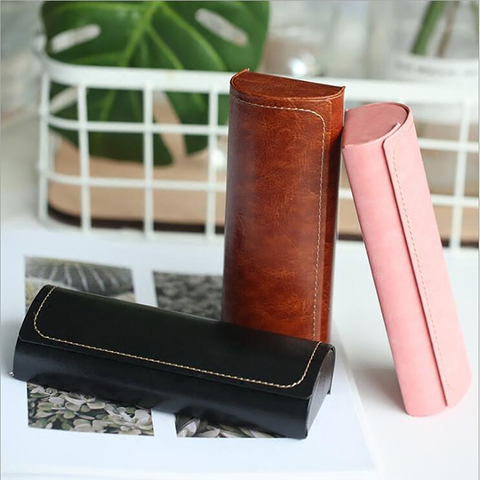 Hot Waterproof Hard Frame Eyeglass Case Leather Glasses Case For Men Women Reading Glasses Box Multicolor Spectacle Cases ► Photo 1/6