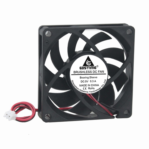 1 PCS Gdstime 70MM 70 x 70 x 15mm 7015s 2Pin 5V DC Brushless Cooling Cooler Fan ► Photo 1/1