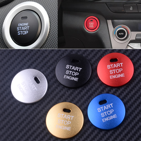 CITALL Red/Silver/Black/Blue/Gold Engine Start Stop Push Button Cover Trim Fit For Hyundai Elantra MD Sonata i45 YF 2011-2014 ► Photo 1/3