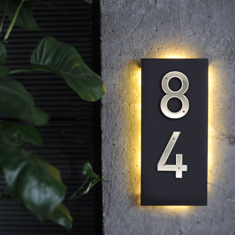 Brushed Nickel 152mm Very Big House Number Door Address Number Zinc Alloy Screw Mounted Outdoor Address Sign # 0-9 ► Photo 1/6