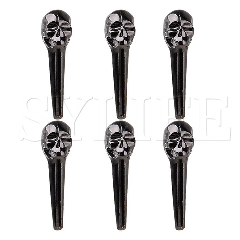6x 8mm Skull Design Metal Bridge String End Pins for Acoustic Guitars ► Photo 1/3