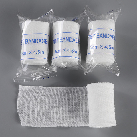 Cotton PBT Elastic Bandage Skin Friendly Breathable First Aid Kit Gauze Wound Dressing Medical Nursing Emergency Care Bandage ► Photo 1/6