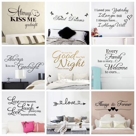 Quote Good night sweet dreams Wall Stickers Personalized Creative For Living Room Bedroom Art Decals wallstickers ► Photo 1/6