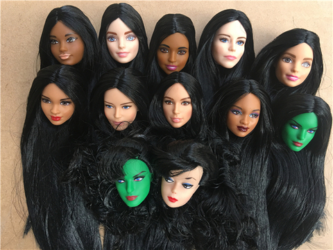 Rare New Long Hair Doll Head Collection Black Rooted Hair Doll Heads 1/6 Lady Toy Head DIY Toy Parts Male Female Doll Heads ► Photo 1/5