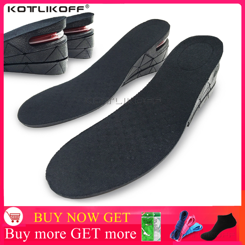Pair Men Women Shoe Insole Air Cushion Heel Full Increase Tall Height Lift 2-4cm