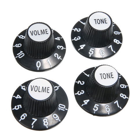 4Pcs/set New Guitar Control Knobs Silver Top Hat Bell For Gibson Les Paul For SG Tone and Volume Adjustable ► Photo 1/6