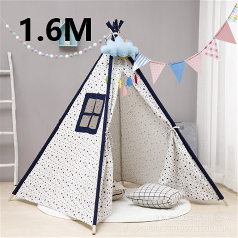 1.6M Play-Tent Game-House Tipi Triangle KidsTent Teepee Canvas Sleeping Dome 130cm Teepee House Wigwam Room Children's Tent ► Photo 1/6