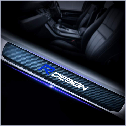 4Pcs Car Styling R Design Emblem Carbon Fiber Door Sill Stickers For Volvo Rdesign XC90 S60 XC60 V70 S80 S40 V50 V40 V60 C30 S70 ► Photo 1/6