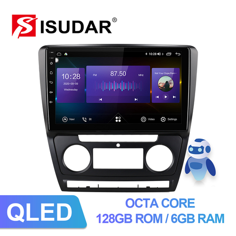 Isudar V72 1 Din 4G Android Auto Radio For Skoda Octavia 2009 2010 2011 2012 2013 Car Multimedia GPS Octa Core RAM 6GB ROM 128GB ► Photo 1/6