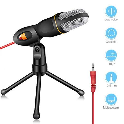 USB Condenser Professional PC Microphone 3.5mm Studio Stereo Desktop Microfone for YouTube Video Skype Vlog Gaming Podcast Live ► Photo 1/6
