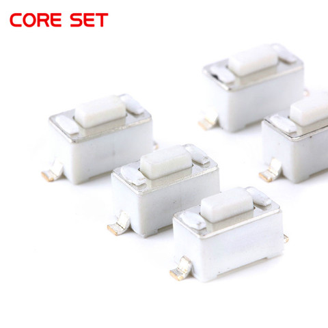 100PCS 3X6X4.3MM Micro Switch White Button Tactile Tact Push Switch 3*6*4.3MM SMD ► Photo 1/6