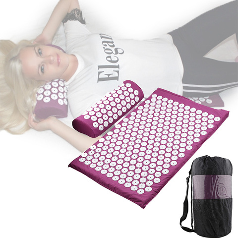 Acupressure Mat Head Neck Back Foot Massage Cushion Pillow Yoga Spike Mat Anti-stress Acupuncture pad Needle Massager ► Photo 1/6