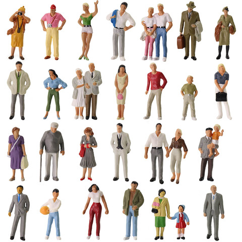 30pcs All Standing O scale People  1:43 Scale Painted Figures Railway Figures Scenery Miniature P4310 ► Photo 1/6