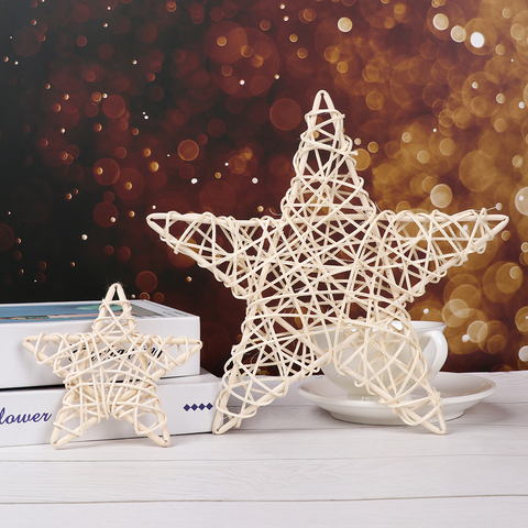 White Rattan Woven Star Christmas Decoration Indonesian Vine Woven Wreaths DIY Handicraft Home Ornaments Wedding Party Supplies ► Photo 1/6