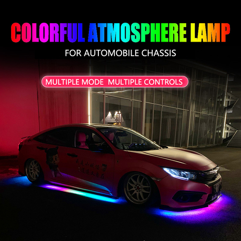 Niscarada RGB Multicolor Flexible Flowing Car LED Light Underglow Underbody Waterproof Automobile Chassi Neon Atmosphere Light ► Photo 1/6
