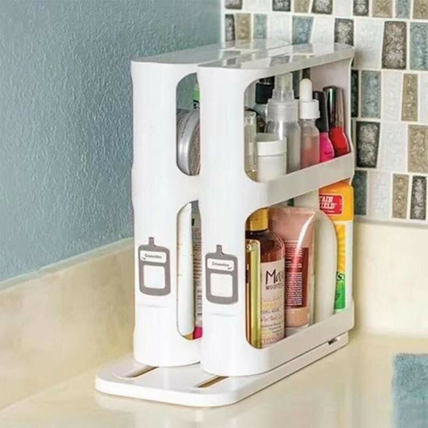 1pc Kitchen Spice Organizer Rack Multi-Function Rotating Storage Shelf Slide Kitchen Cabinet Cupboard Organizer Storage Rack ► Photo 1/6