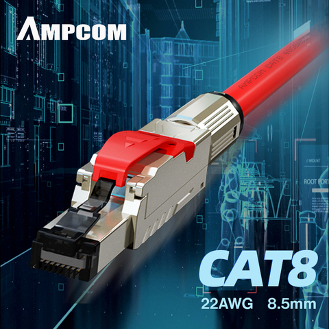 AMPCOM Network RJ45 Ethernet Cable Notebook links Cat8 Cat7 Cat6A Cable Pre-terminated Patch Cord ► Photo 1/6