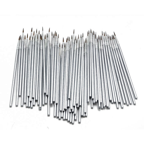 10pcs/set nylon hair Silver rod hook line pen painting brush children DIY art supplies Stationery watercolor brush paintbrush ► Photo 1/6