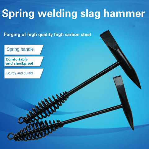 300g 500g High Carbon Steel Derusting Welding Slag Hammer Spring Handle Welder Hammer Remove excess welding slag electric weld ► Photo 1/5