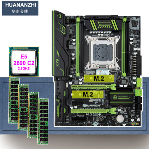 HUANANZHI X79 Motherboard Dual M.2 SSD Slot Discount Brand New Mainboard with Xeon CPU E5 2690 2.9GHz RAM 16G(4*4G) REG ECC ► Photo 1/6