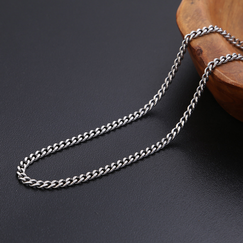 Real Pure 925 Sterling Silver Necklaces For Men Personality Rough Design Vintage Chockers Link 3.5mm Chain Punk Jewellery Gift ► Photo 1/6