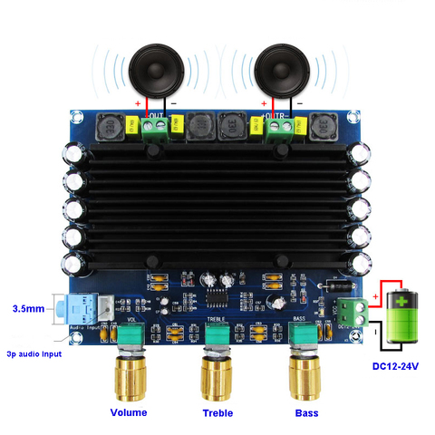 2*150W 2.0 TPA3116D2 Power Amplifier Board Digital Audio Stereo Class D TL0741 TPA3116 amplifiers with Tone Amplificador ► Photo 1/6