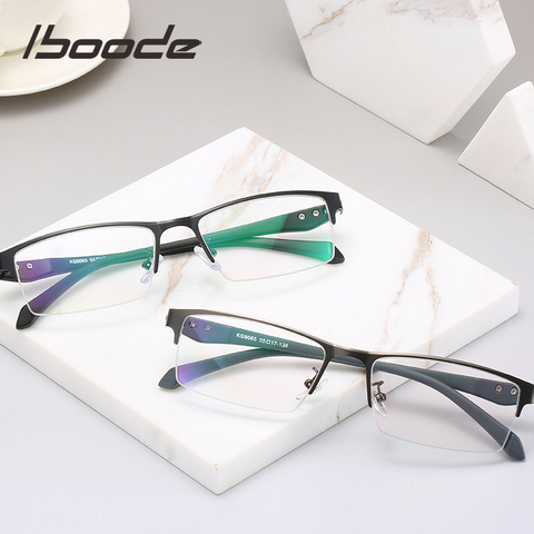 iboode Myopia Glasses With Diopter -1.0 1.5 2.0 2.5 3.0 3.5 Women Men Student Half Frame Myopic Farsighted Glasses ► Photo 1/6