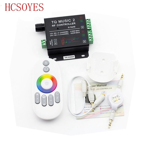 DC12-24V Music 2 Controller 18A RF Remote RGB led strip Intelligent Sonic Sensitivity Audio control for 3528 5050 5630 Led light ► Photo 1/6