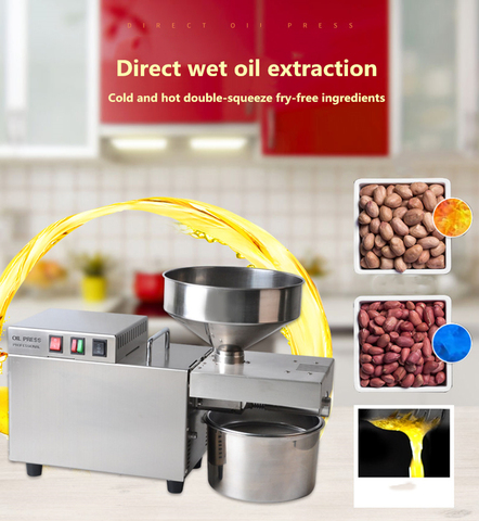 Stainless steel automatic oil machine, small commercial oil press, Hemp coconut oil extractor machine oil presser,S9 ► Photo 1/6