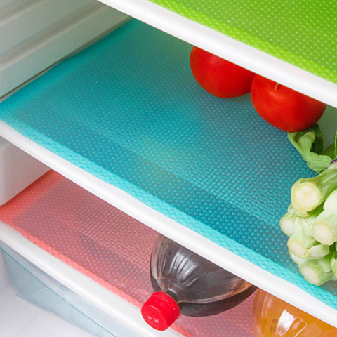 4pcs/set Refrigerator Pad Antibacterial Antifouling Mildew Refrigerator Mats Moistureproof Waterproof Pad Tailorable Fridge Mats ► Photo 1/6