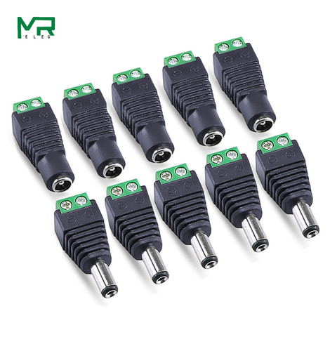 10pcs /5 sets green Male + Female 12V 2.1x5.5MM DC Power Jack Plug Audio AUX free welding socket Connector ► Photo 1/5