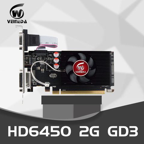 Veineda Graphics Cards Original GPU HD6450 2GB DDR3 64Bit HDMI VGA Video Cards PCI Express For ATI Radeon Gaming ► Photo 1/5