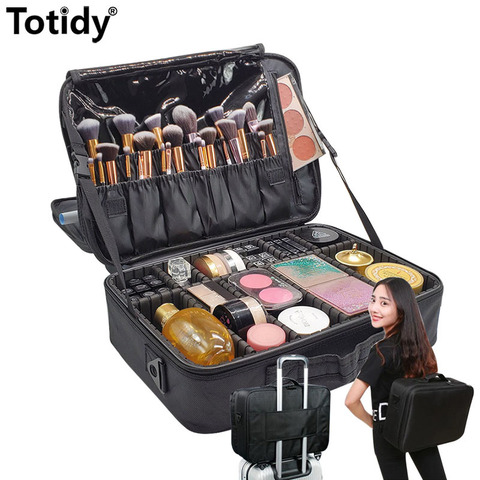 Female Brand Makeup Bag Large Manicure Professional Makeup Case Artist Beauty Case For Cosmetics Rigid Make Up Organizer Box ► Photo 1/6