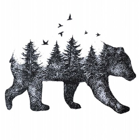 19x14cm Forest Bear Iron On Patches For DIY Heat Transfer Clothes T-Shirt Thermal Stickers Decoration Printing ► Photo 1/6