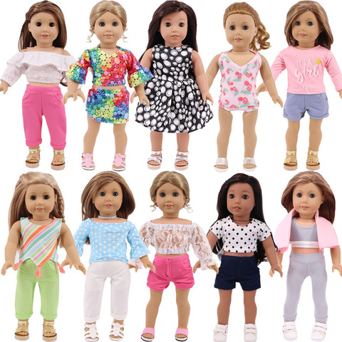 Doll Clothes Dress Lace Top Sports For 18 Inch American Doll Girl & 43 Cm New Born Baby Items,Our Generation,Gifts For Girl Toys ► Photo 1/6