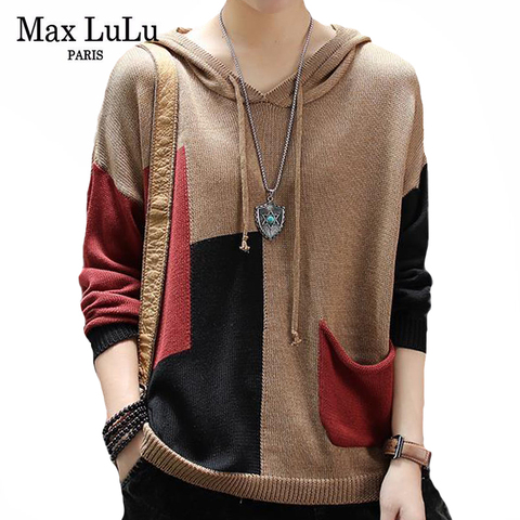 Max LuLu 2022 British Fashion Style Ladies Spring Hooded Sweaters Womens Loose Knitted Pullovers Female Casual Jumpers Plus Size ► Photo 1/6