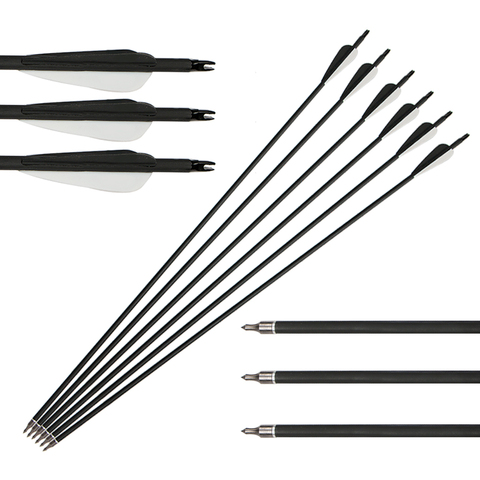 12pcs Carbon Arrows For Bow For Hunting Bow  ID 6.2mm 31.5 inch Arrow Archery Sports Shooting For Recurve Compound Bow ► Photo 1/6