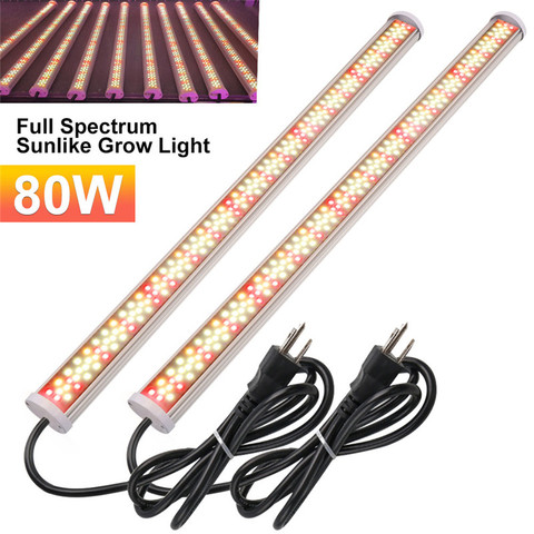 2pcs 80W Full Spectrum Led Grow Light Phyto lamp Tube Bar Led Strip for Indoor Greenhouse Plant Flower Veg Tent with Power Cord ► Photo 1/6