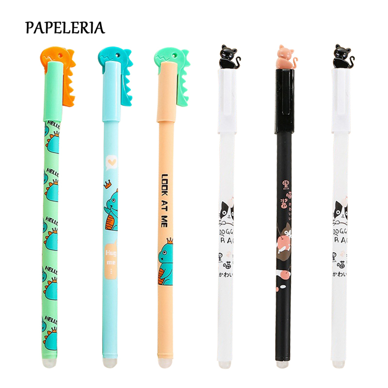 PAPELERIA 3pcs Kawaii Erasable Pen Dinosaur Cat Gel Pen for School Office  Writing Cute Cotton Erasable Neutral Pen Stationery - Price history &  Review | AliExpress Seller - MAKEACE Apparel Store 