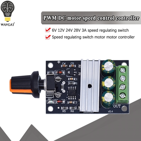 WAVGAT DC 6V 12V 24V 28VDC 3A 80W PWM Motor Speed Controller Regulator Adjustable ► Photo 1/6