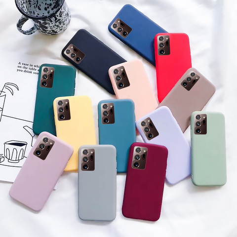 Phone Case For Samsung Galaxy S20 FE Plus Note 20 Ultra A71 A51 A21S A31 Solid Color Soft Silicone Matte Back Cover Case ► Photo 1/6