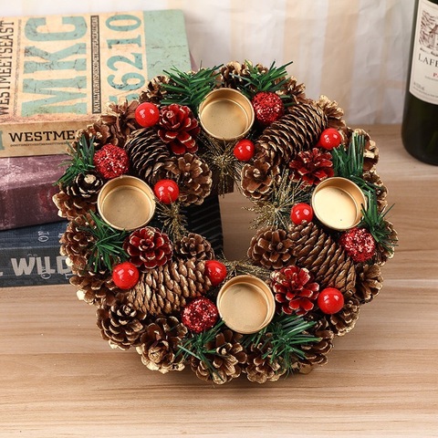 Christmas Advent Wreath New Year 2022 Party Decorations Pendant Wreath Hanging Door Wall Garland Decoration Xmas Decor For Home ► Photo 1/6