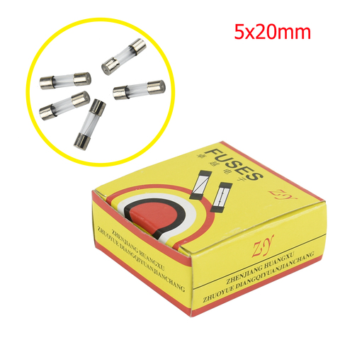 100PCS 5x20mm Fast Quick Blow Glass Tube Fuse  Fast Blow Glass Fuses 0.2A 0.5A 1A 2A 3A 5A 6A 8A 10A 12A 15A 20A/250V 5*20 mm ► Photo 1/5