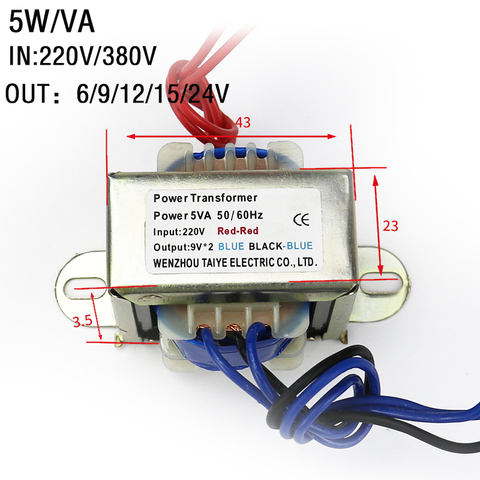 5W Power transformer  matched power Transformer Output Voltage copper core Input  220V 380V  single/Dual Audio Transformer ► Photo 1/6