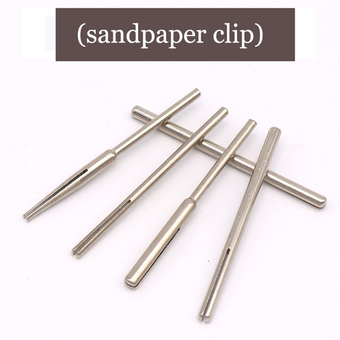 10Pc set 2.35/3mm Shank 50mm Sandpaper Clamp Split Mandrels Long Abrasive Holder Clip Rod Carved Point For Dremel Rotary Grinder ► Photo 1/6