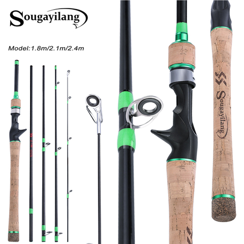 Sougayilang 1.8 -2.4m Baitcasting Fishing Rod Carbon Fiber 5 Section Top Quality Travel Lure Fishing Pole Tackle Tool Fishing ► Photo 1/6