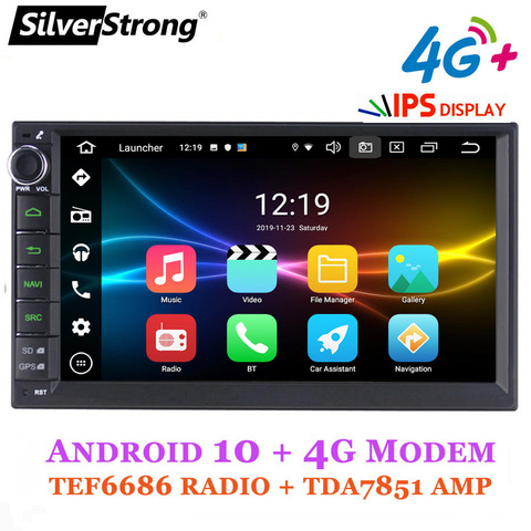 SilverStrong Android10.0 4G Car DVD 2din Universal IPS Car GPS Radio Magnito Tape Recorder Navigation option DSP Carplay ► Photo 1/6