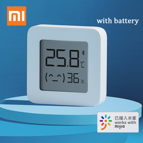 Original XIAOMI Mijia Bluetooth Thermometer 2 Wireless Smart LCD Screen Digital Hygrometer Thermometer Work with Mi Home APP Mi ► Photo 1/6